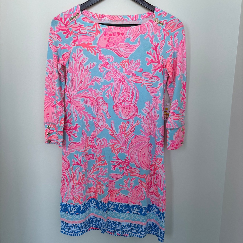 Lilly Pulitzer NWTUPF 50+ Sophie Dress in Seasalt Blue, Size XS.